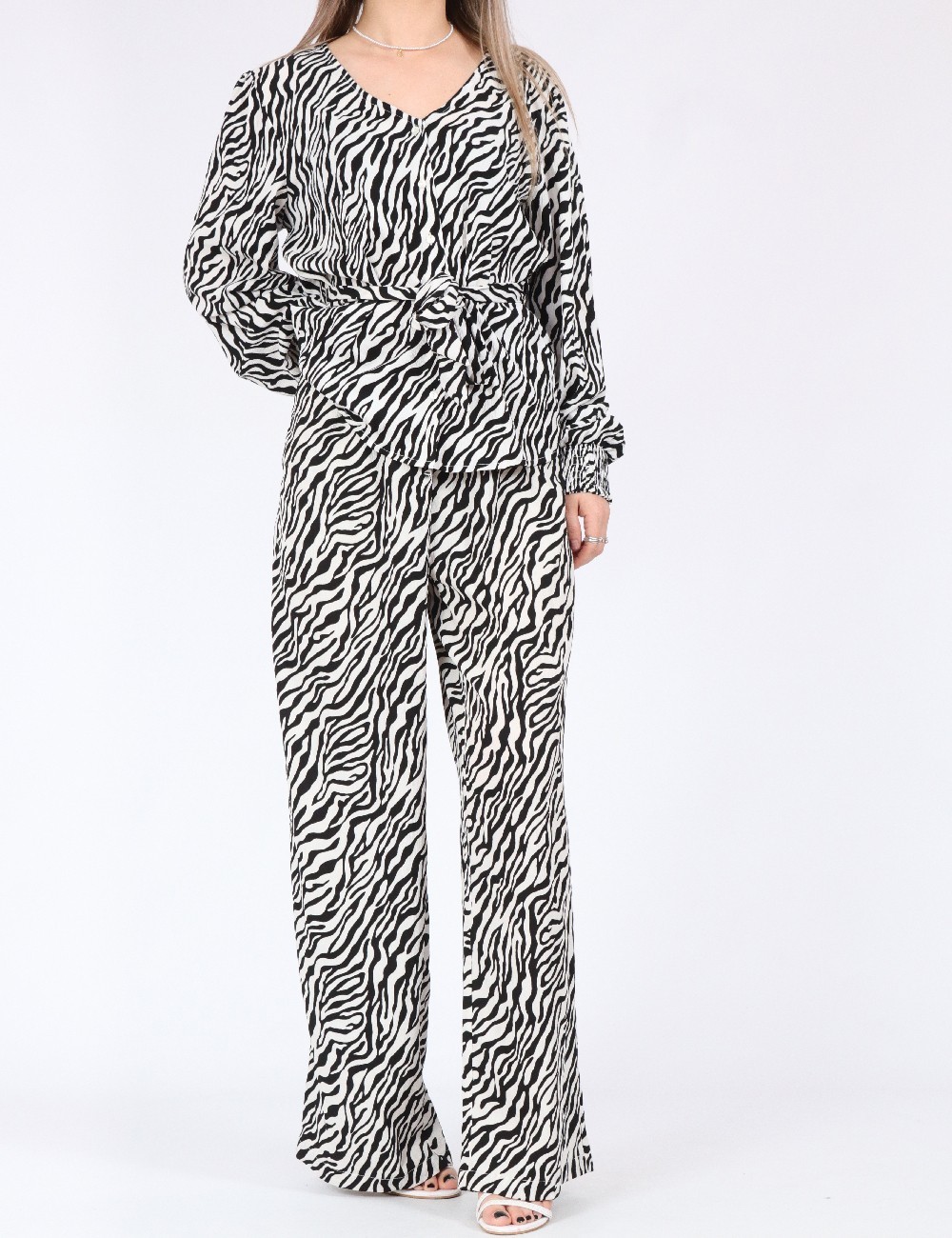 Pantaloni Only, alb/negru - 1 | YEO