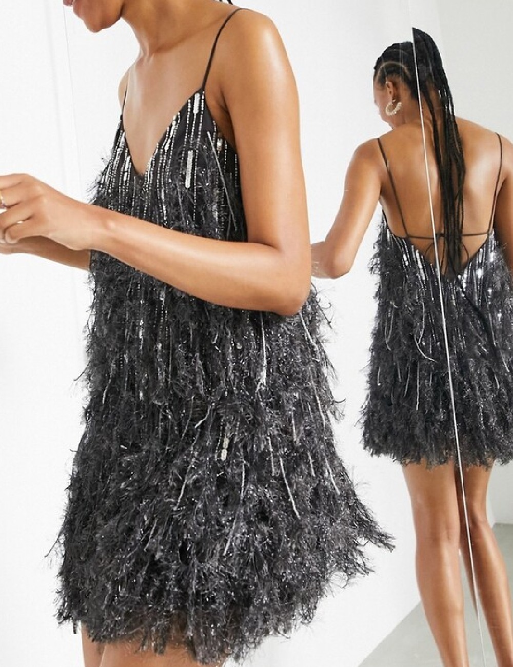 Rochie scurta ASOS, gri inchis - 1 | YEO