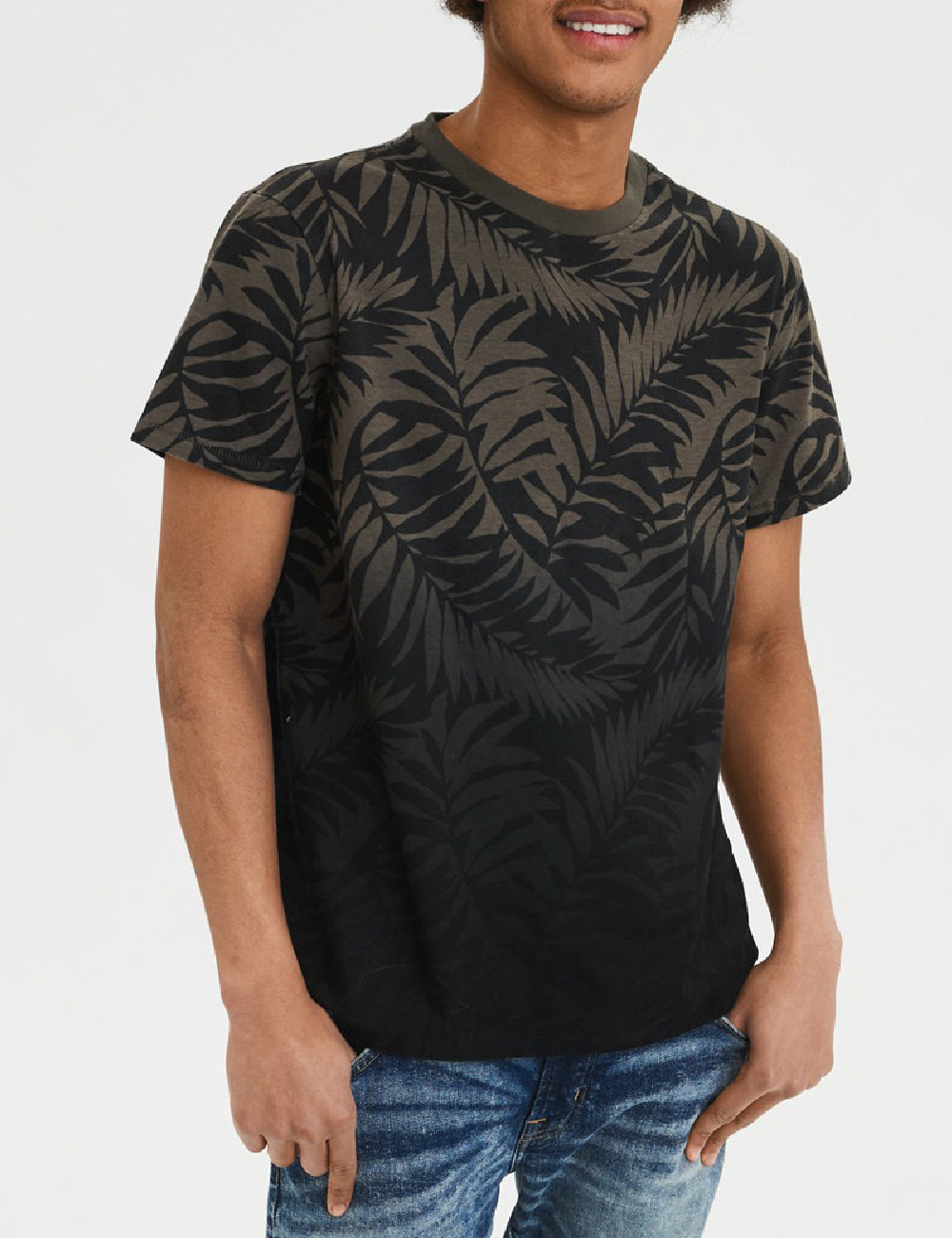 Tricou American Eagle, verde/negru