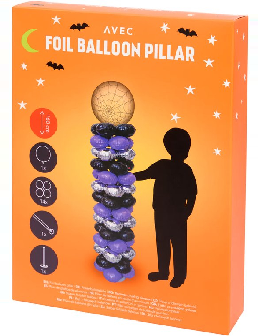 Set baloane de folie pentru Halloween AVEC, mix culori