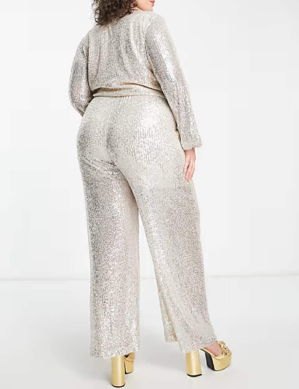 Camasa Flounce London Plus Size, crem - 1 | YEO