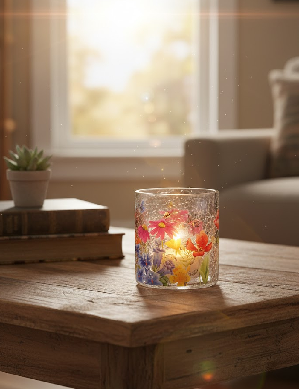 Suport lumanare Home Accents, floral