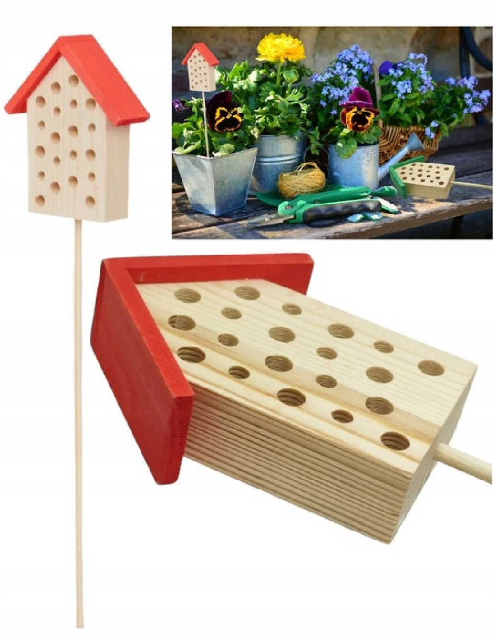 Casa pentru insecte Home Accents, rosu/bej