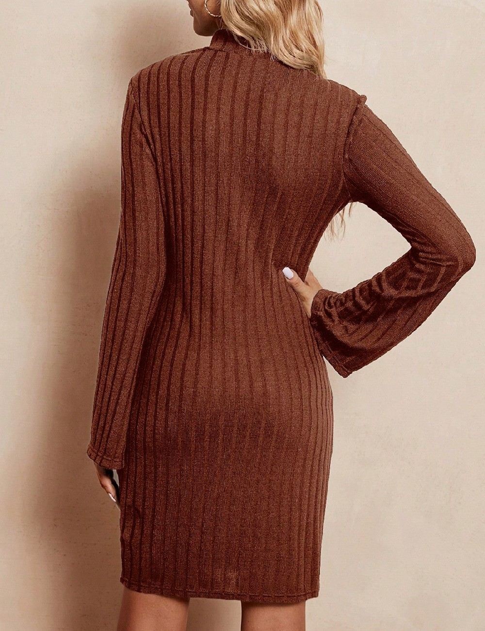 Rochie scurta SHEIN, maro - 1 | YEO