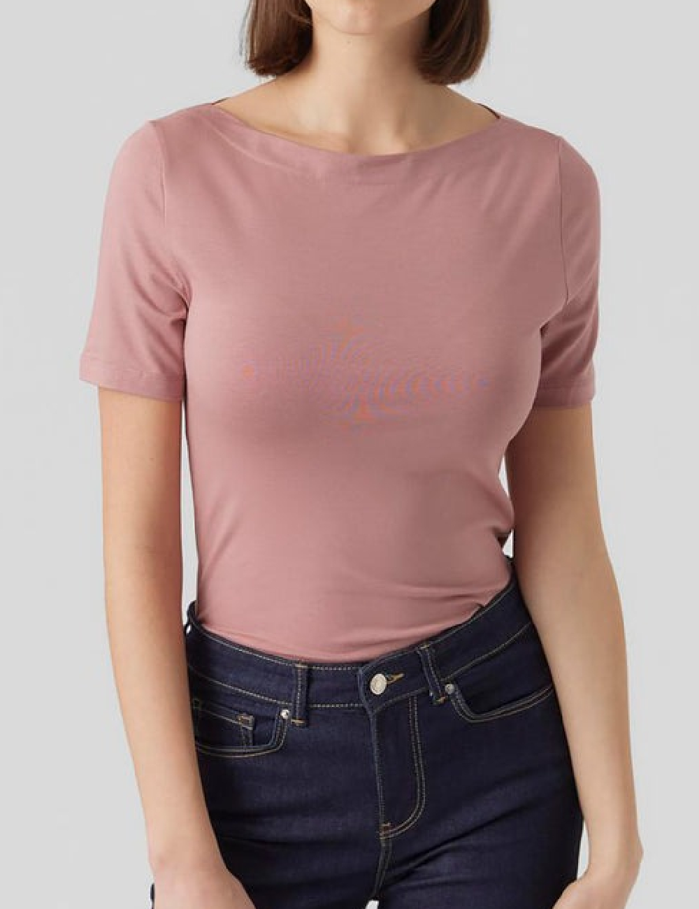 Tricou Vero Moda, roz pudra inchis