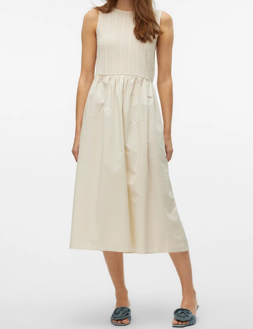 Rochie medie Vero Moda, crem - 1 | YEO