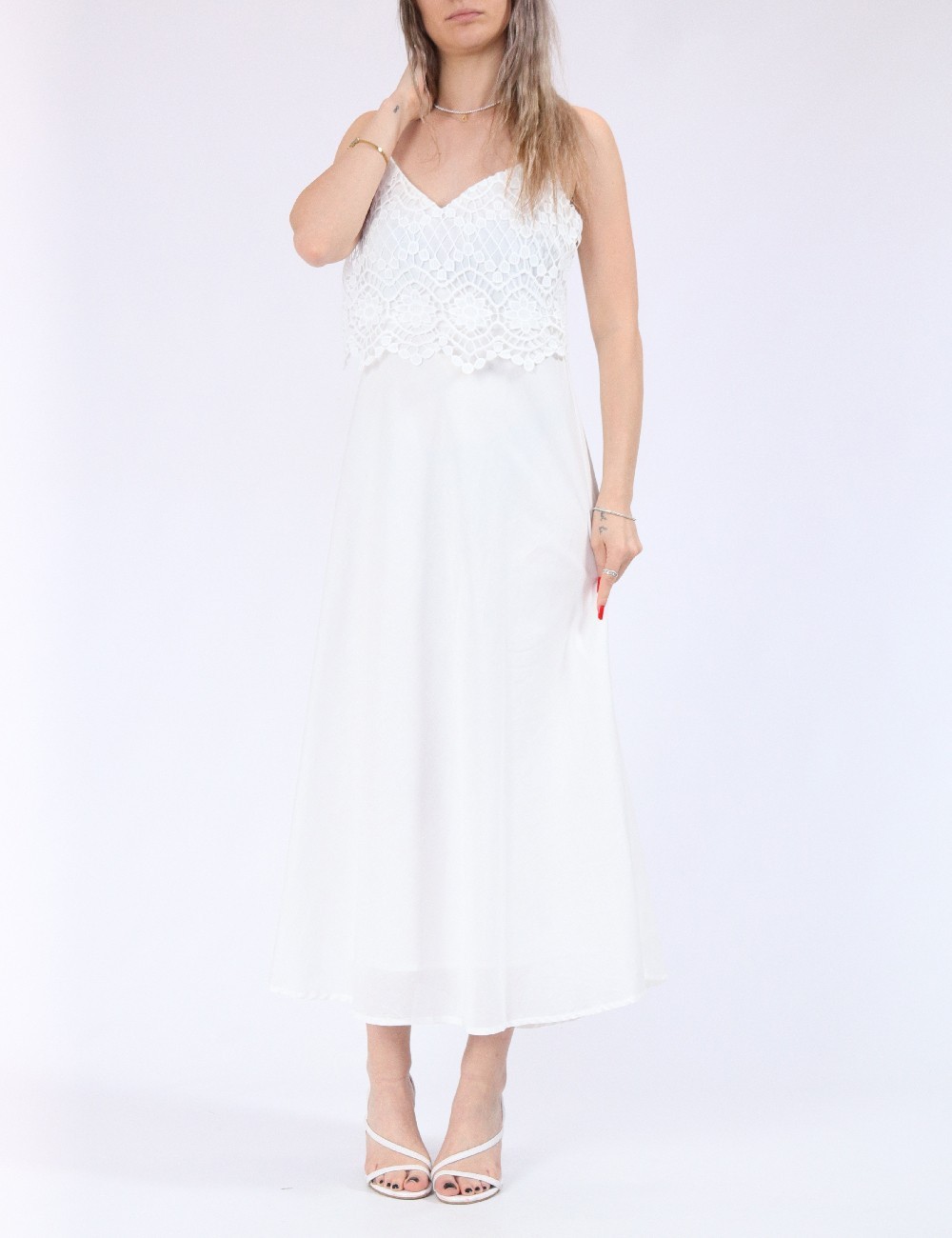 Rochie lunga Only, alb - 1 | YEO