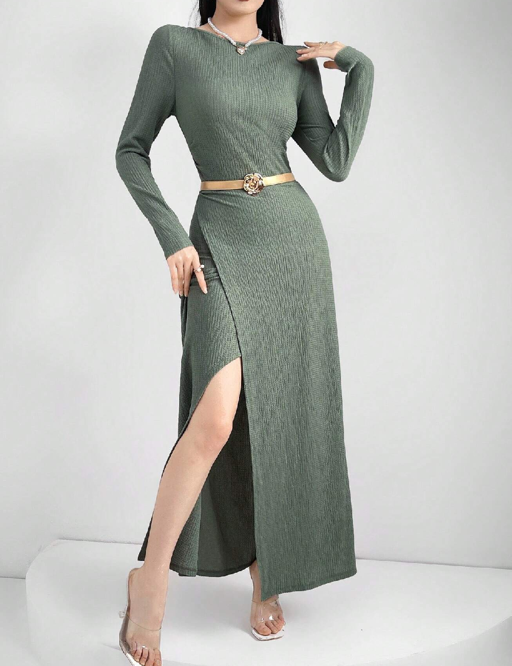 Rochie lunga SHEIN, verde