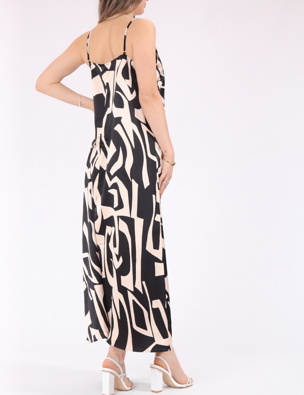Rochie lunga Only, negru/crem - 1 | YEO