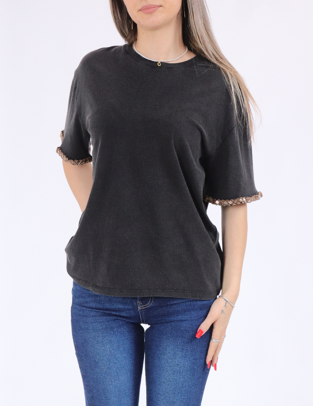 Tricou Only, gri inchis