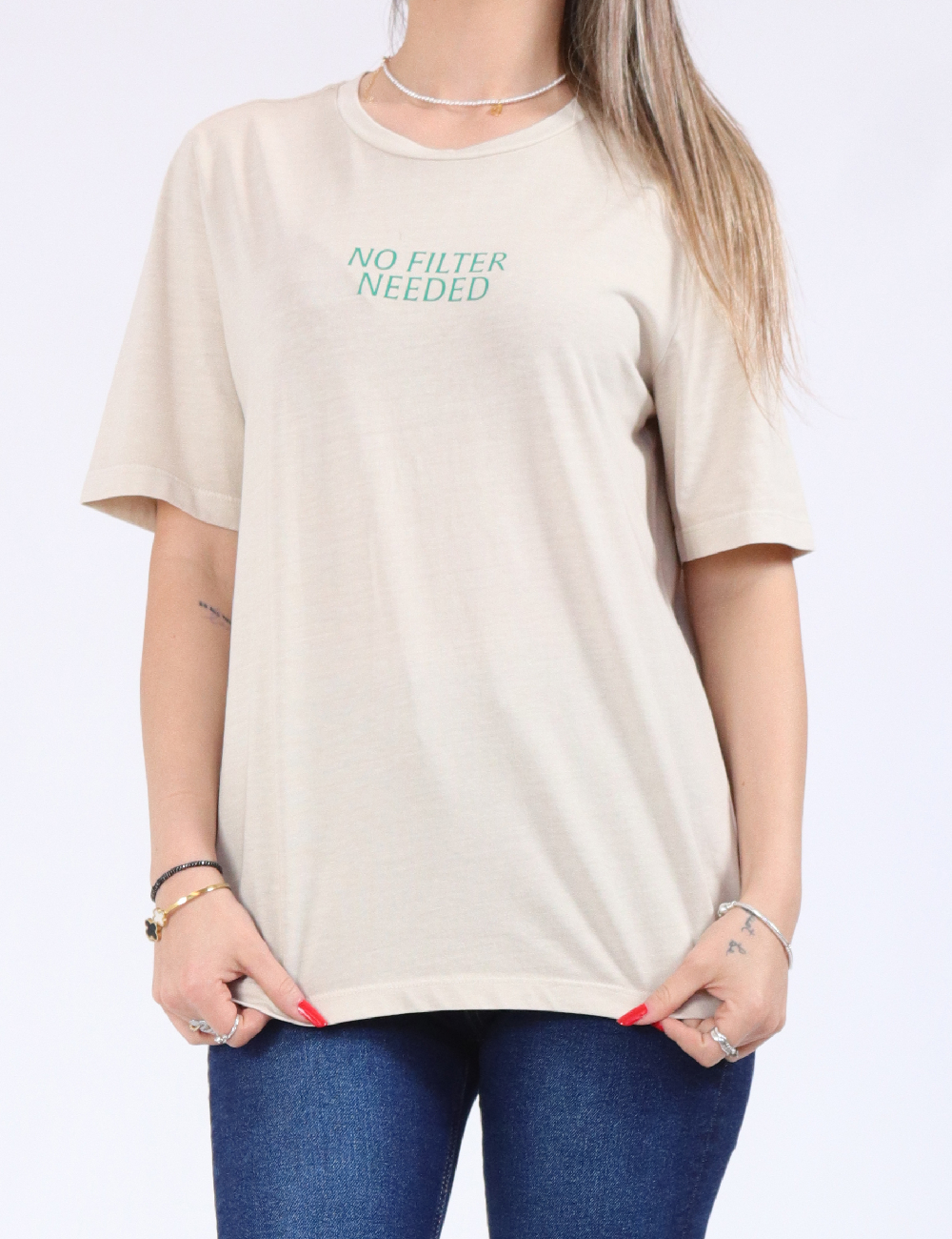 Tricou Only, bej