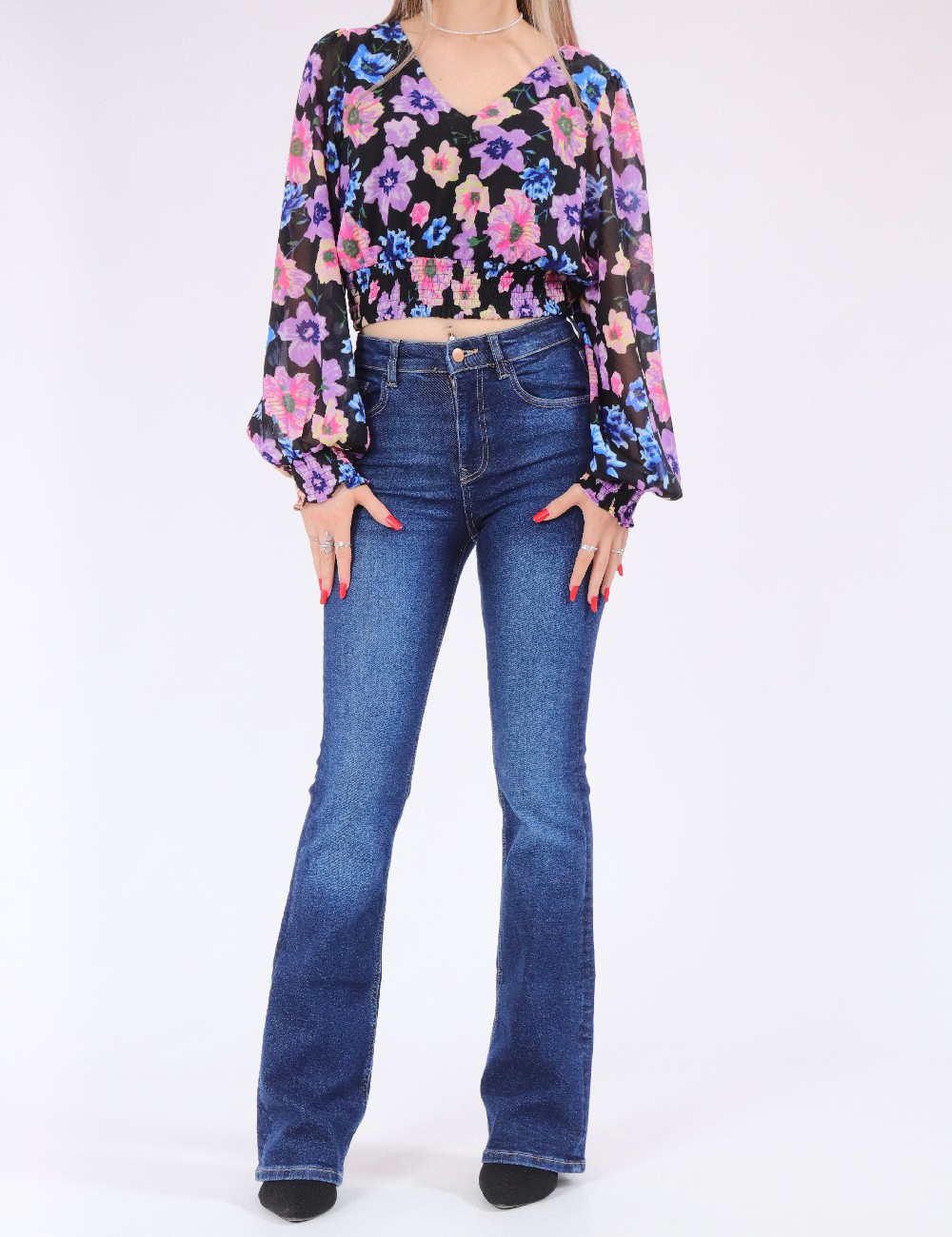 Top Only, floral print - 1 | YEO