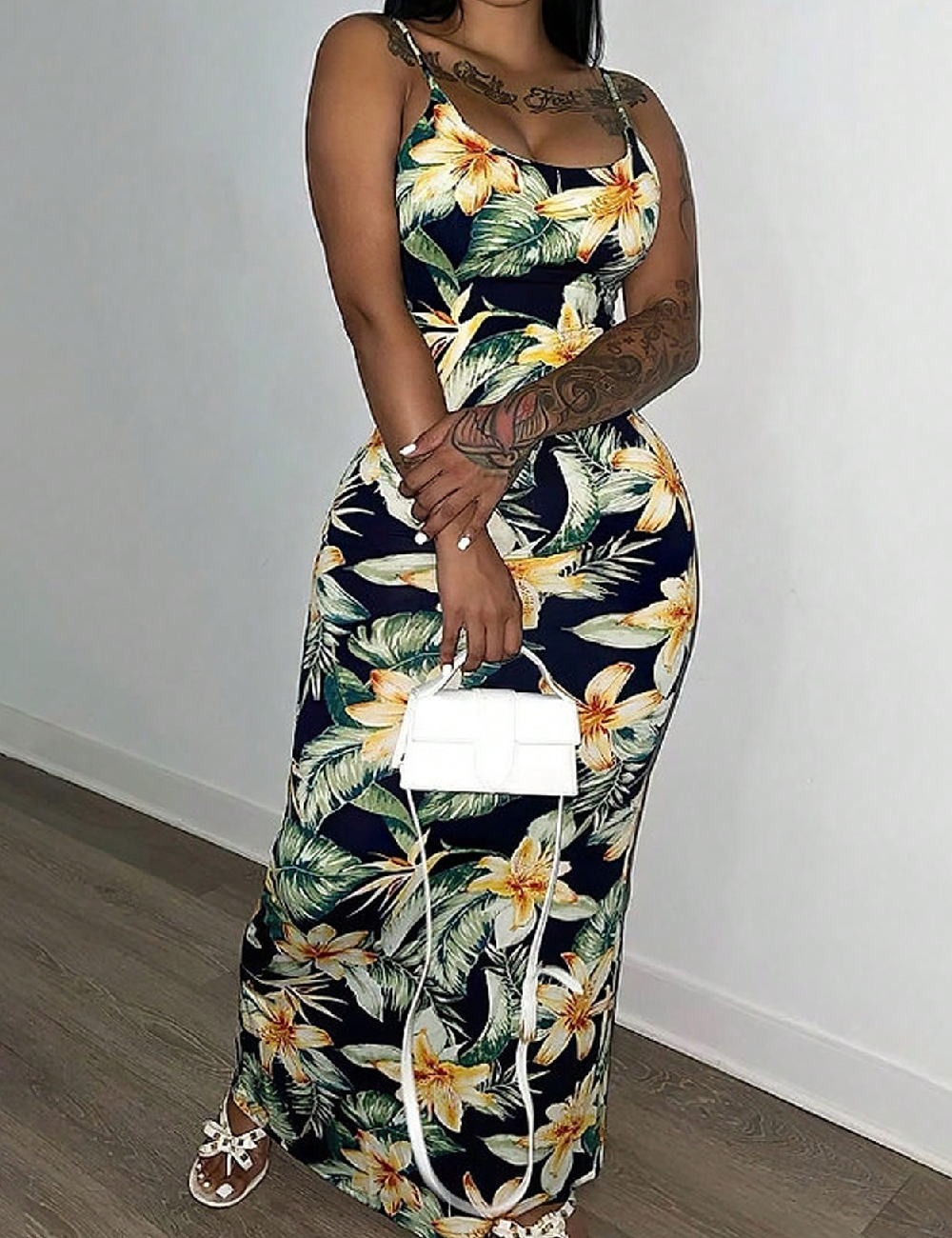 Rochie lunga SHEIN, floral print