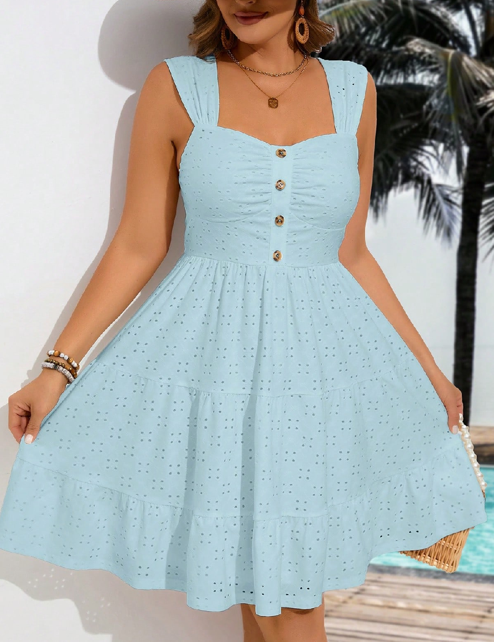 Rochie scurta SHEIN CURVE, albastru