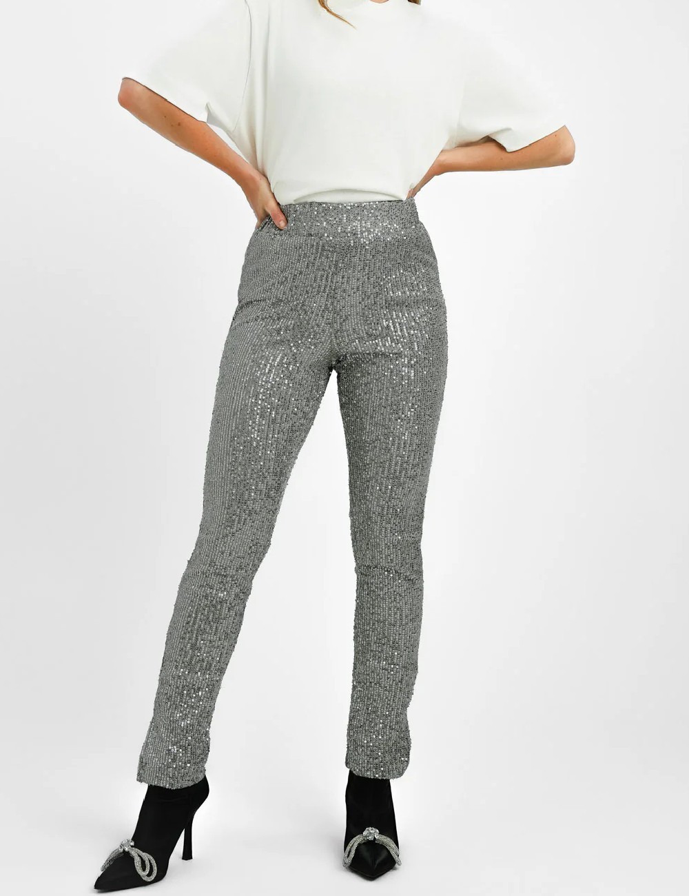 Pantaloni 4TH&Reckless, argintiu - 1 | YEO