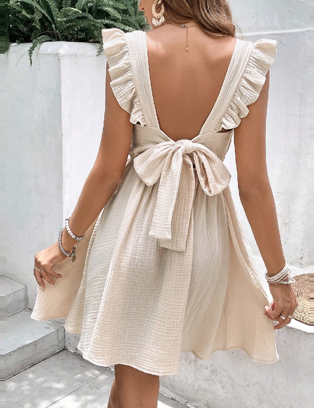Rochie scurta SHEIN, crem - 1 | YEO