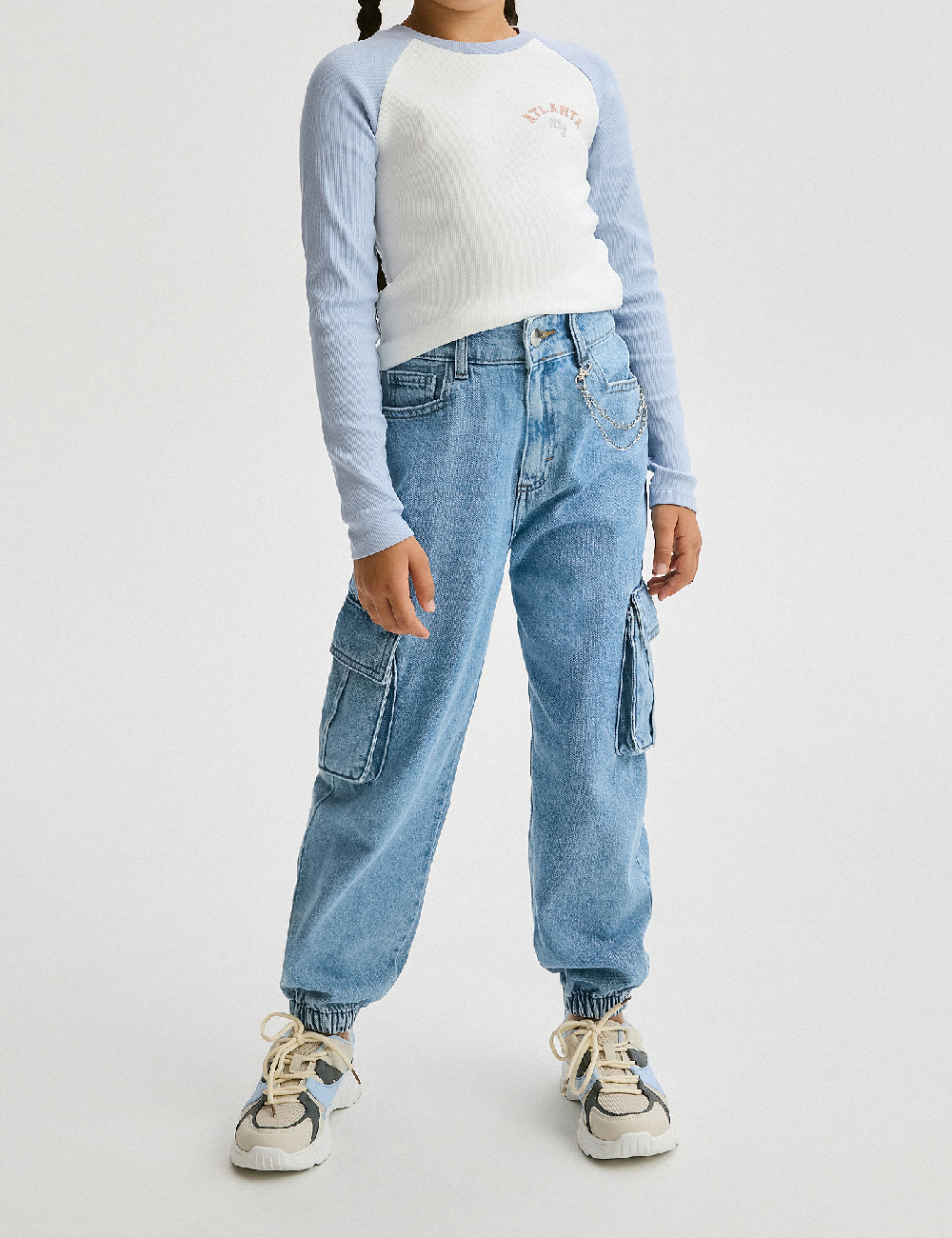 Bluza Reserved, alb/albastru