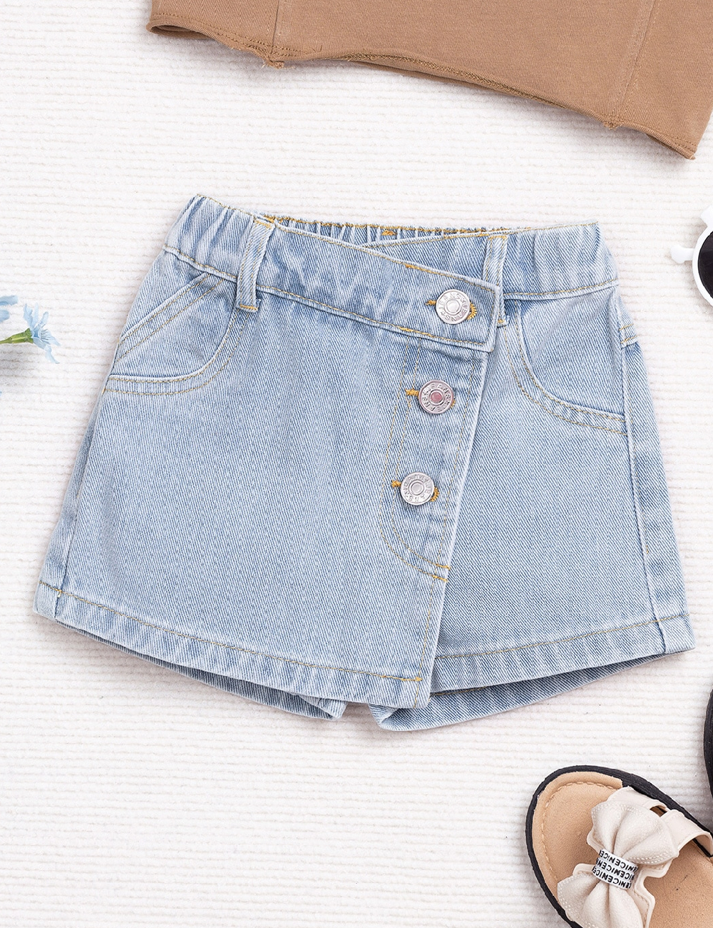Fusta pantalon Shein Kids, albastru