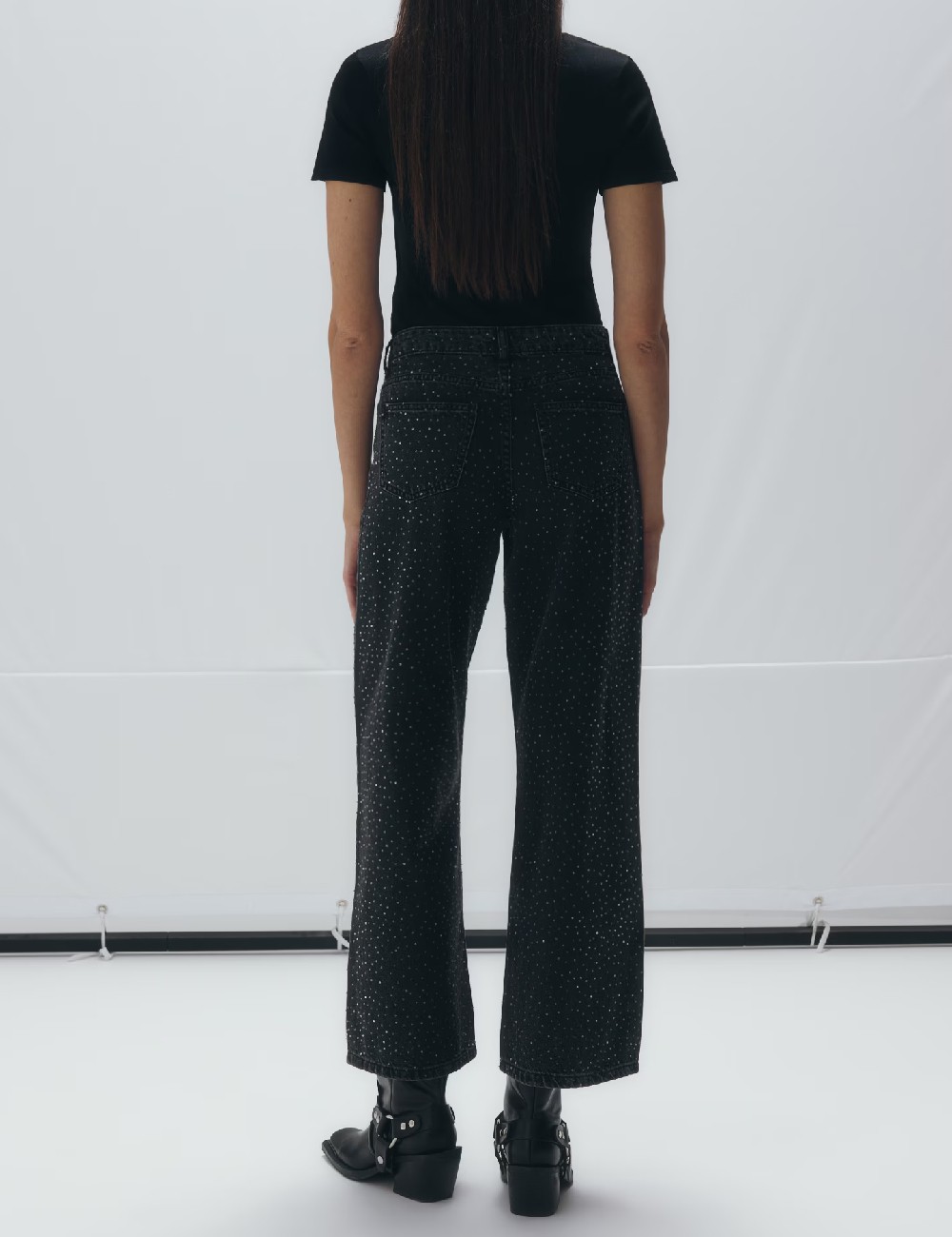 Blugi Reserved, negru - 1 | YEO