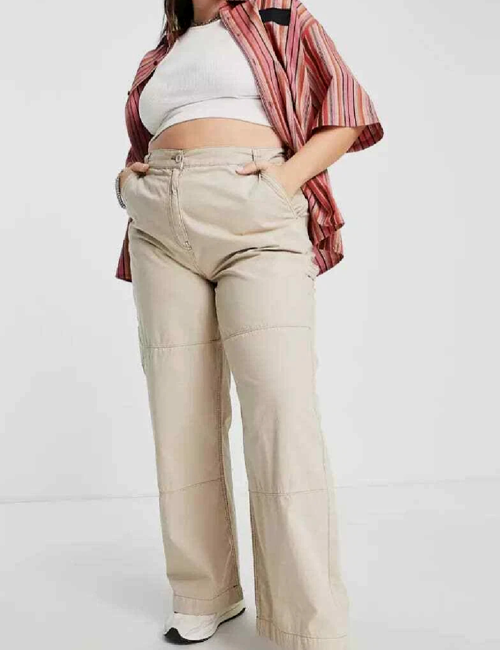 Pantaloni Collusion Plus Size, bej