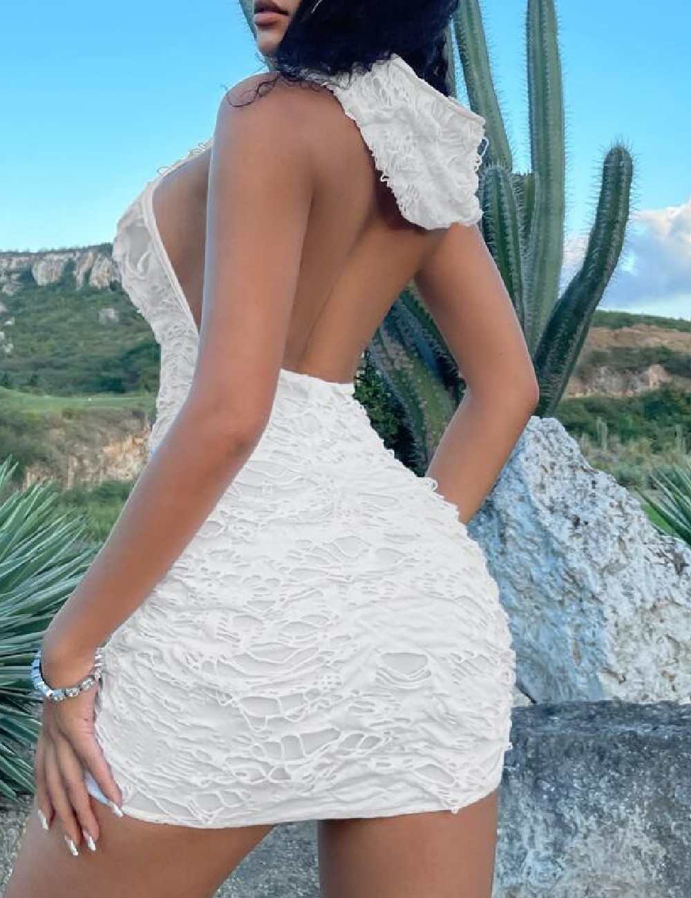 Rochie scurta SHEIN, alb - 1 | YEO