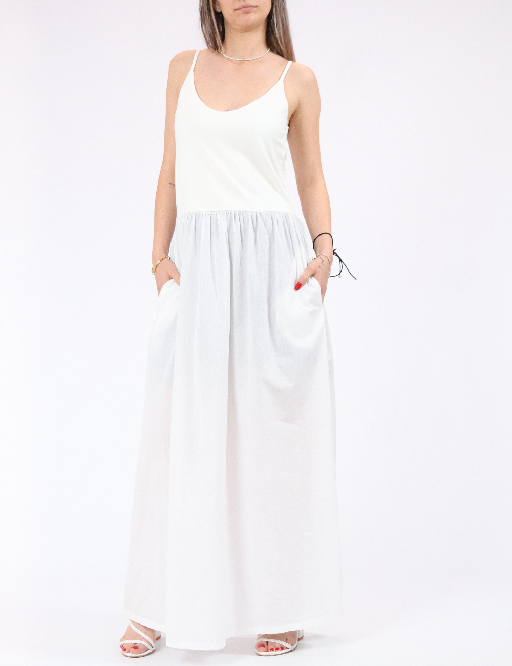 Rochie lunga Vero Moda, alb