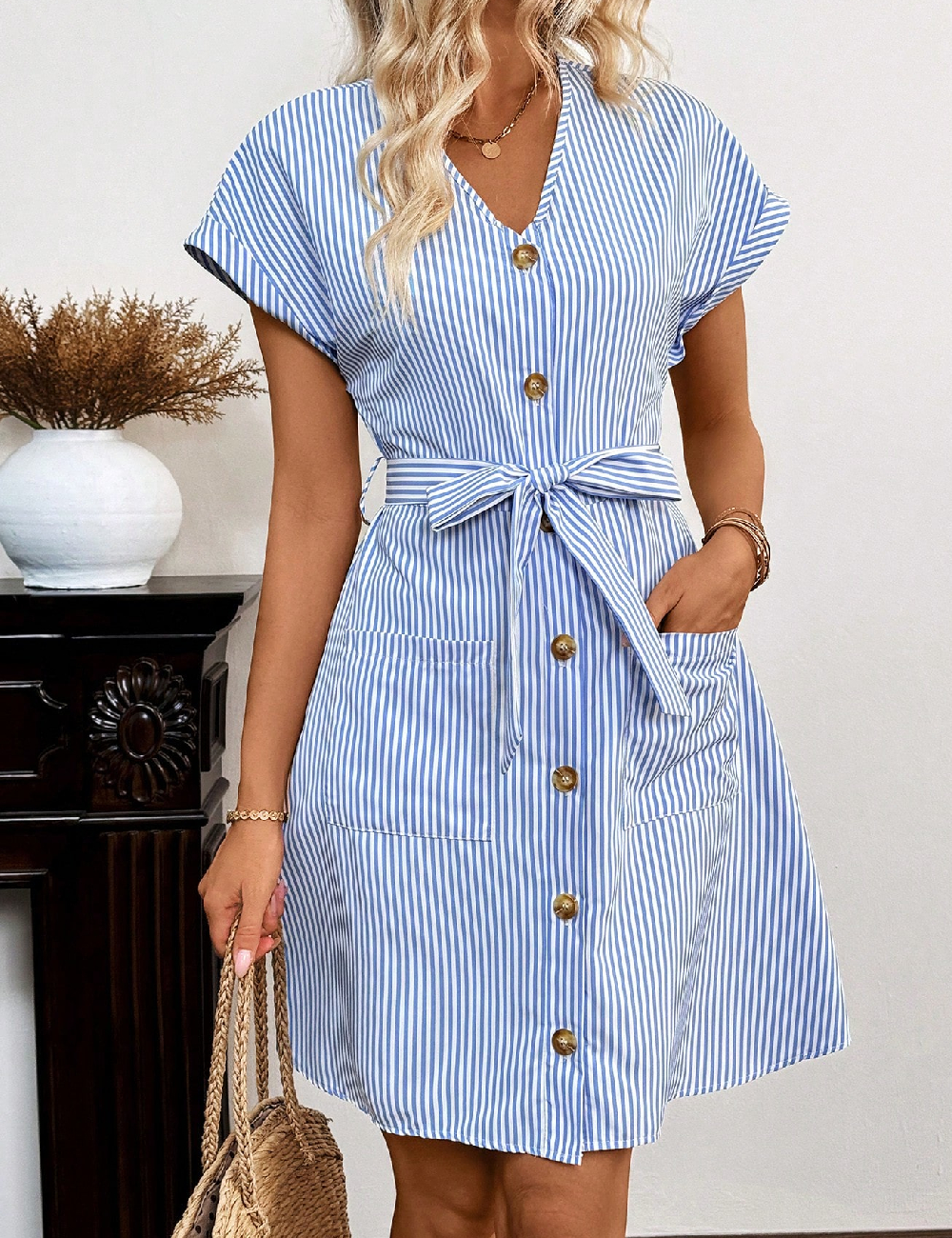 Rochie scurta SHEIN, albastru
