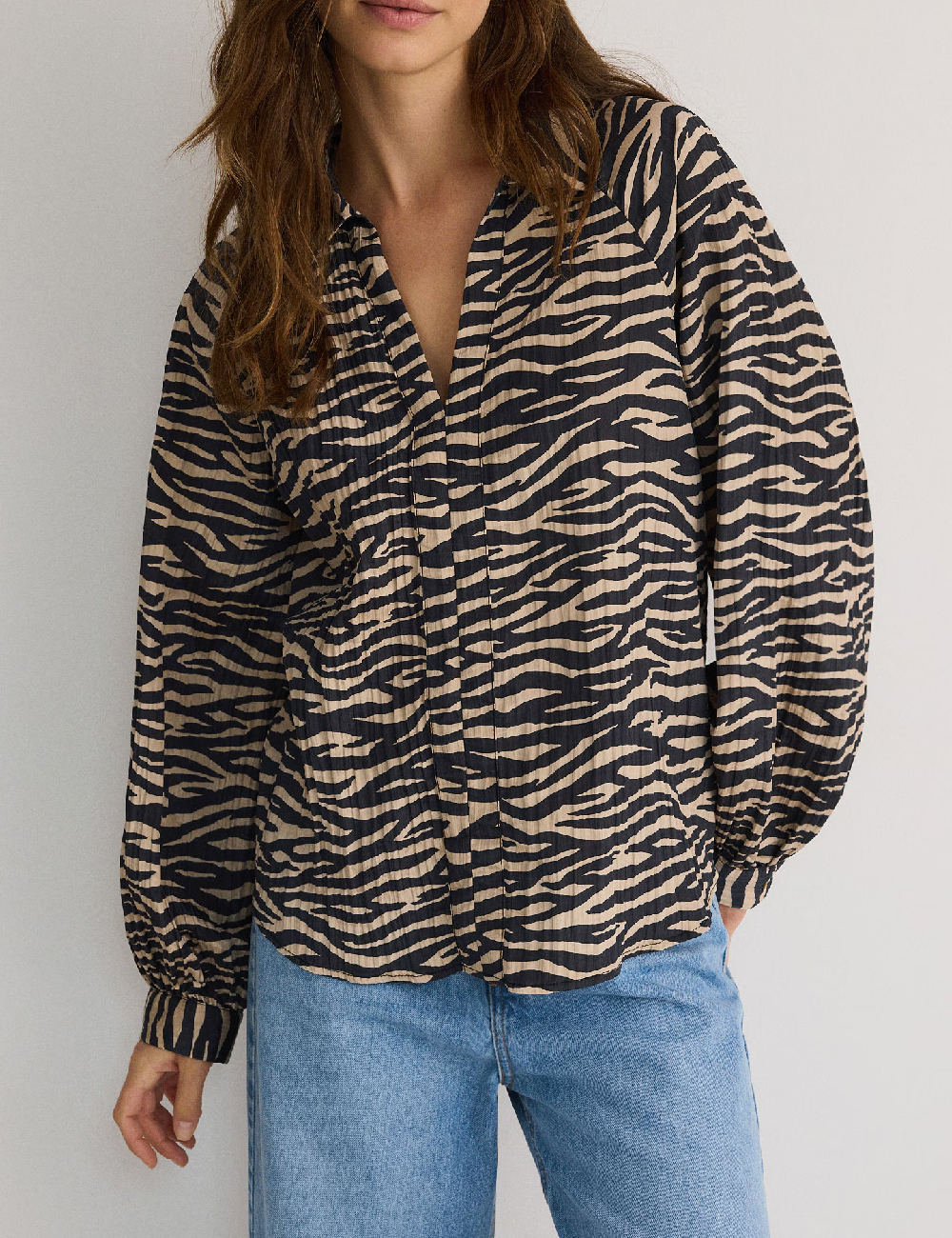 Bluza Reserved, crem/negru