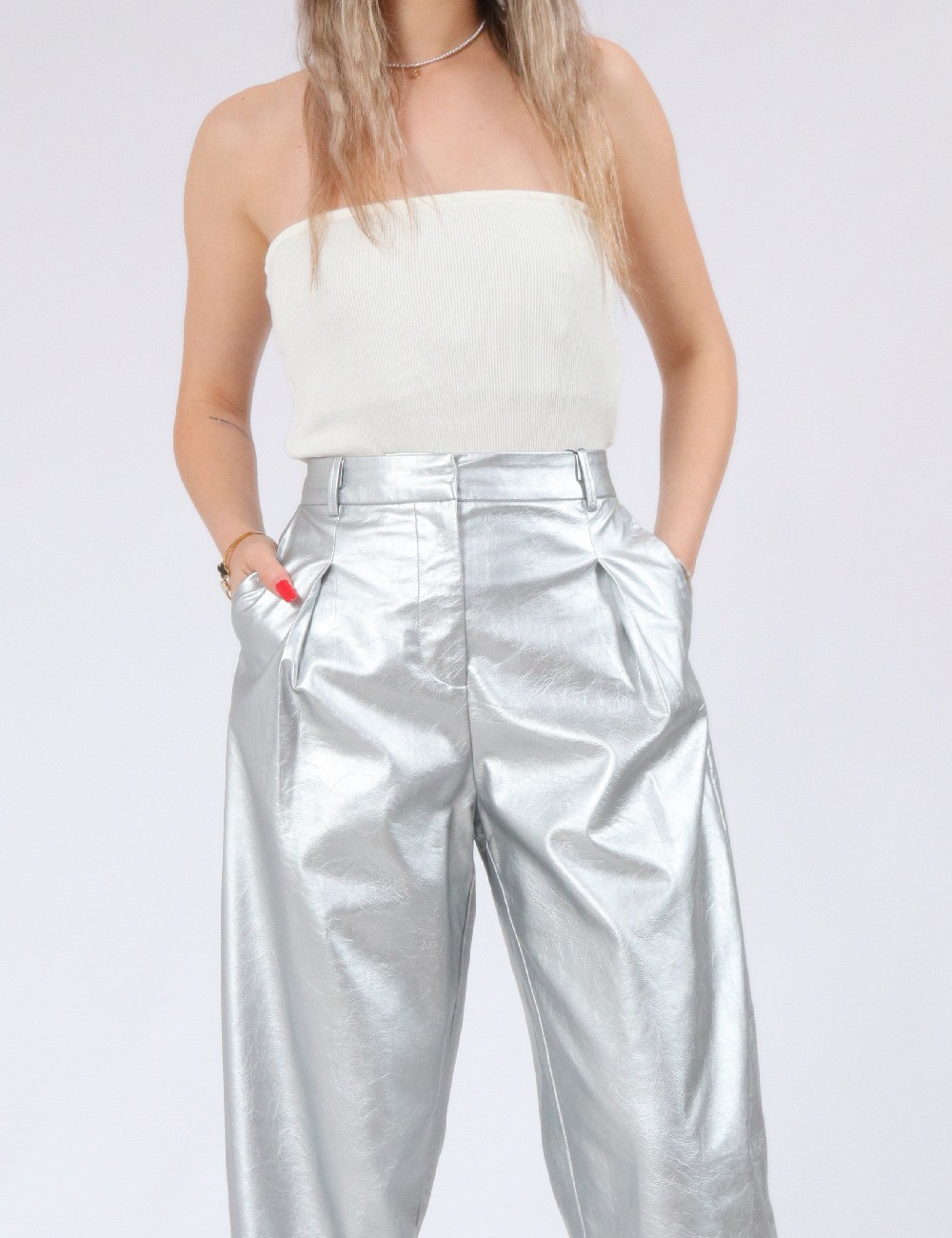 Pantaloni Vero Moda, argintiu - 1 | YEO