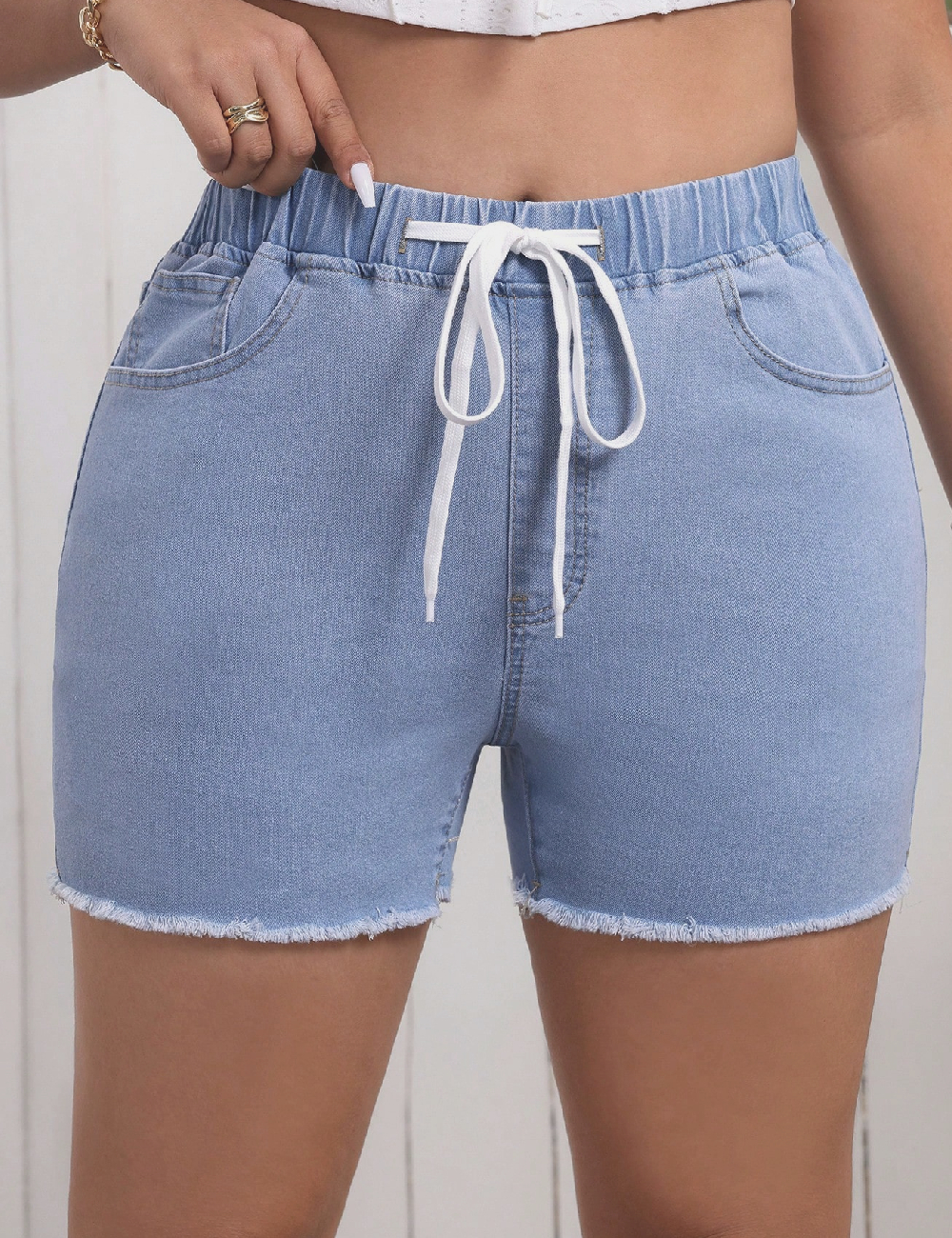 Pantaloni scurti SHEIN CURVE, albastru