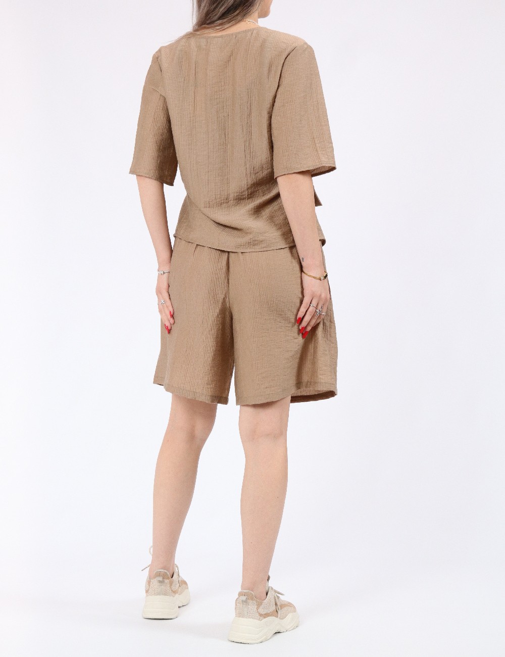 Pantaloni scurti Vero Moda, maro - 1 | YEO