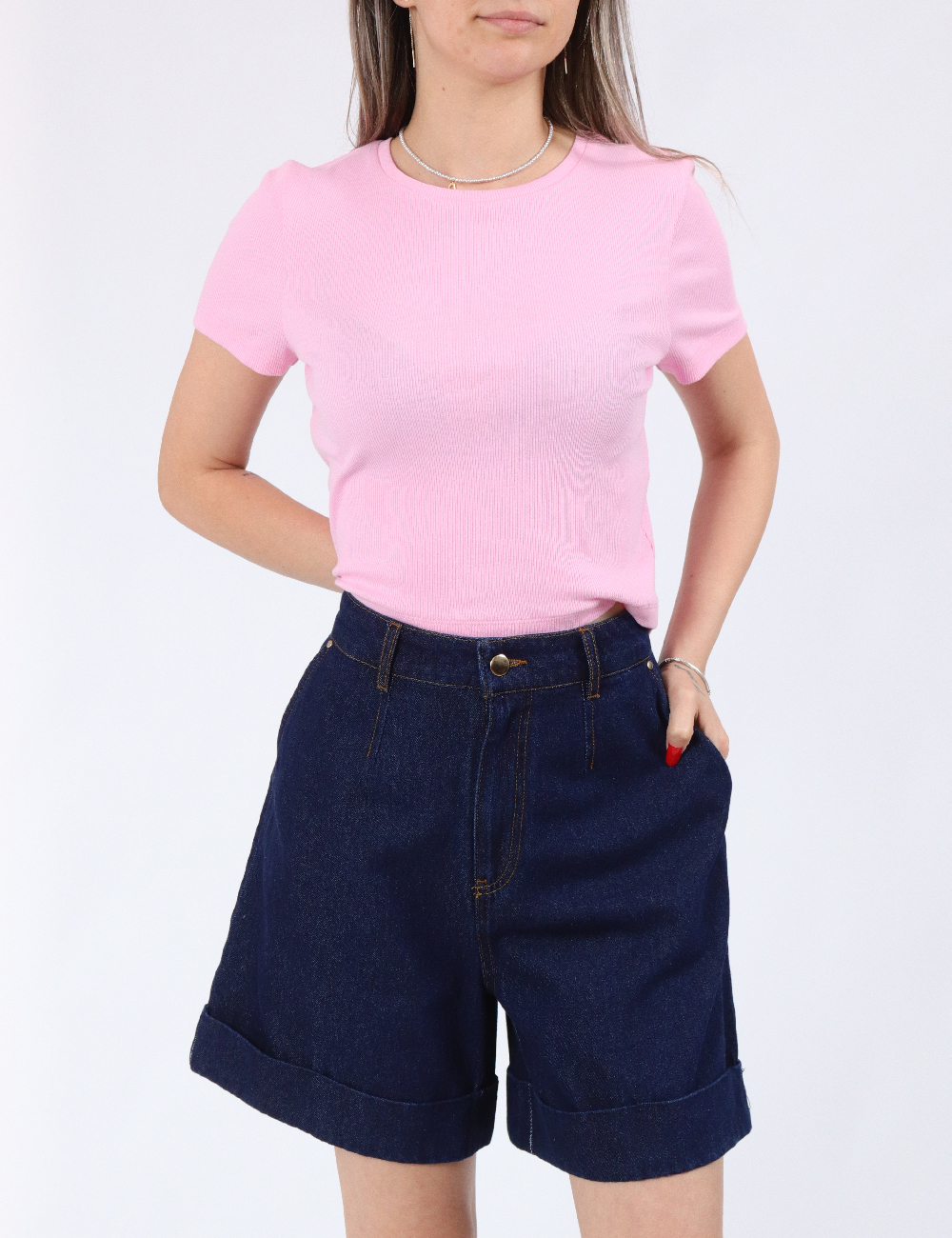 Pantaloni scurti Jacqueline de Yong, bleumarin