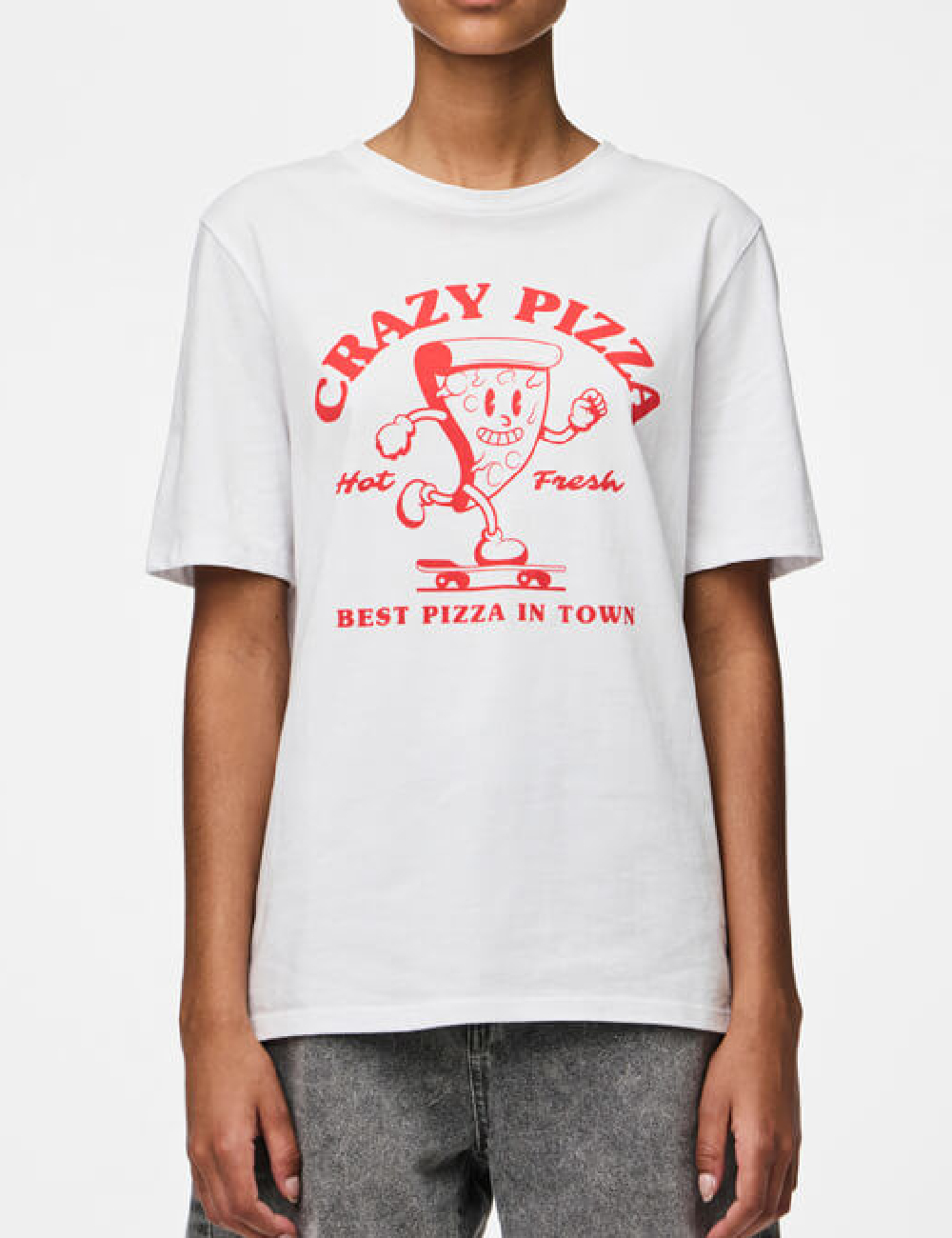 Tricou Pieces, alb