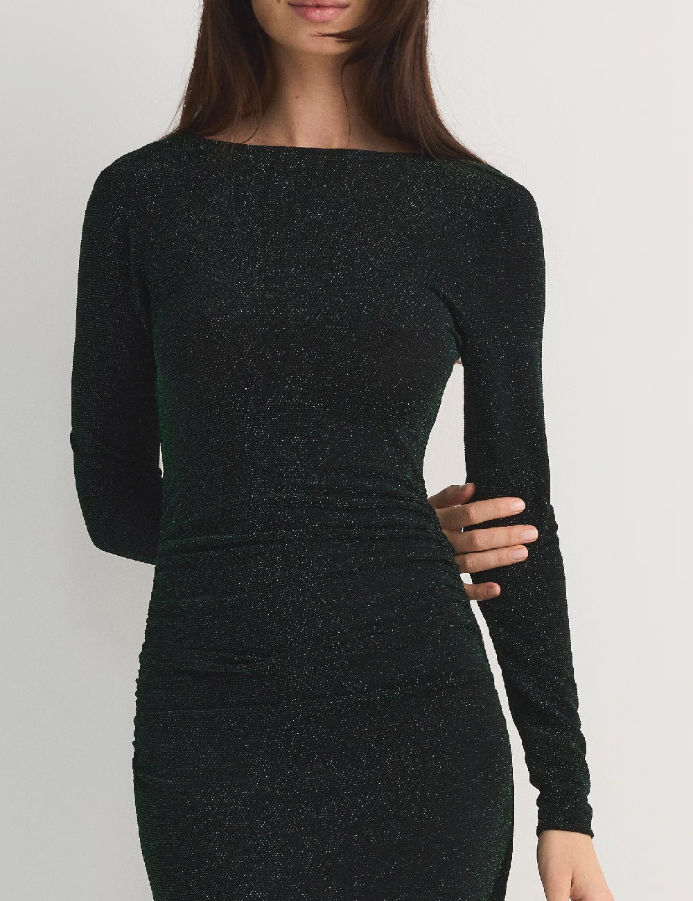 Rochie medie Reserved, verde inchis - 1 | YEO