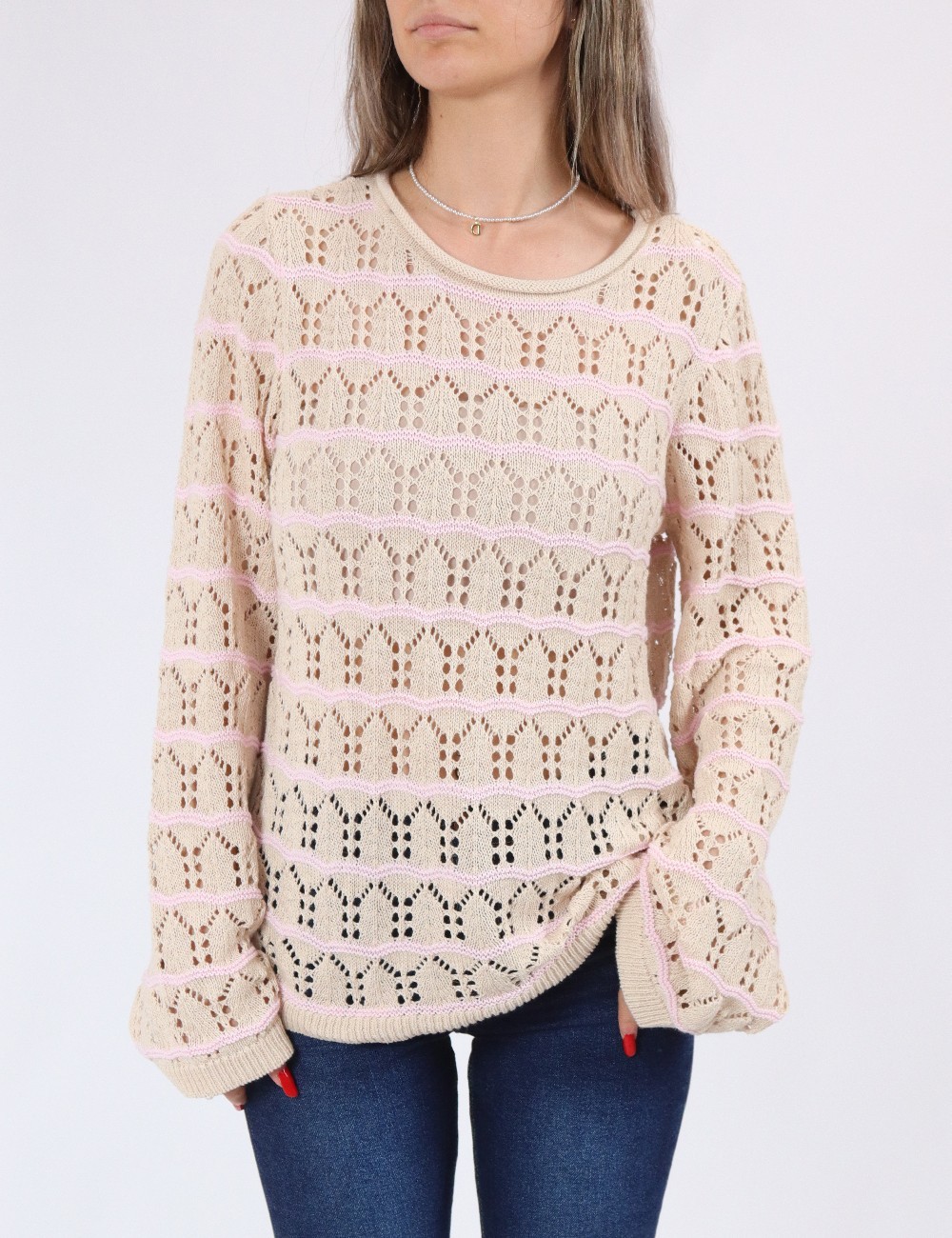Bluza Pieces, crem - 1 | YEO