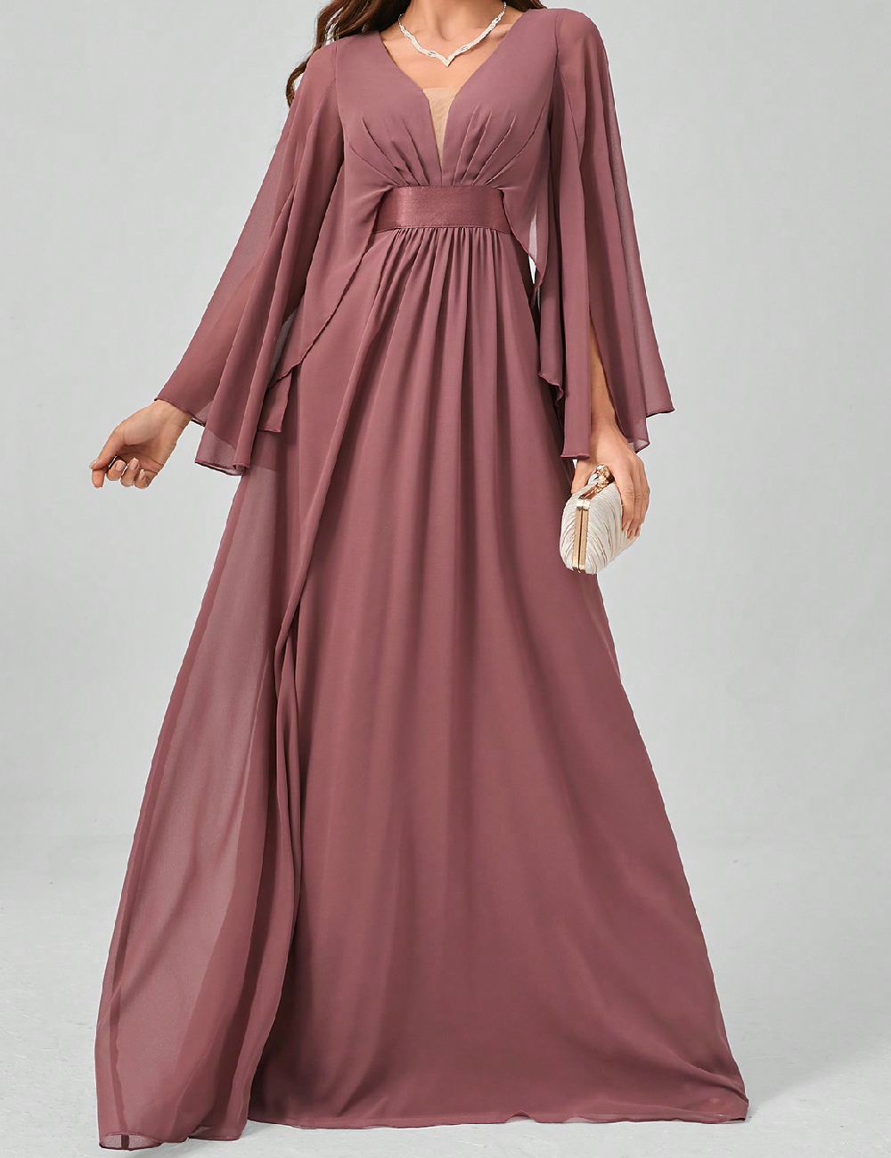 Rochie lunga SHEIN, roz pudra