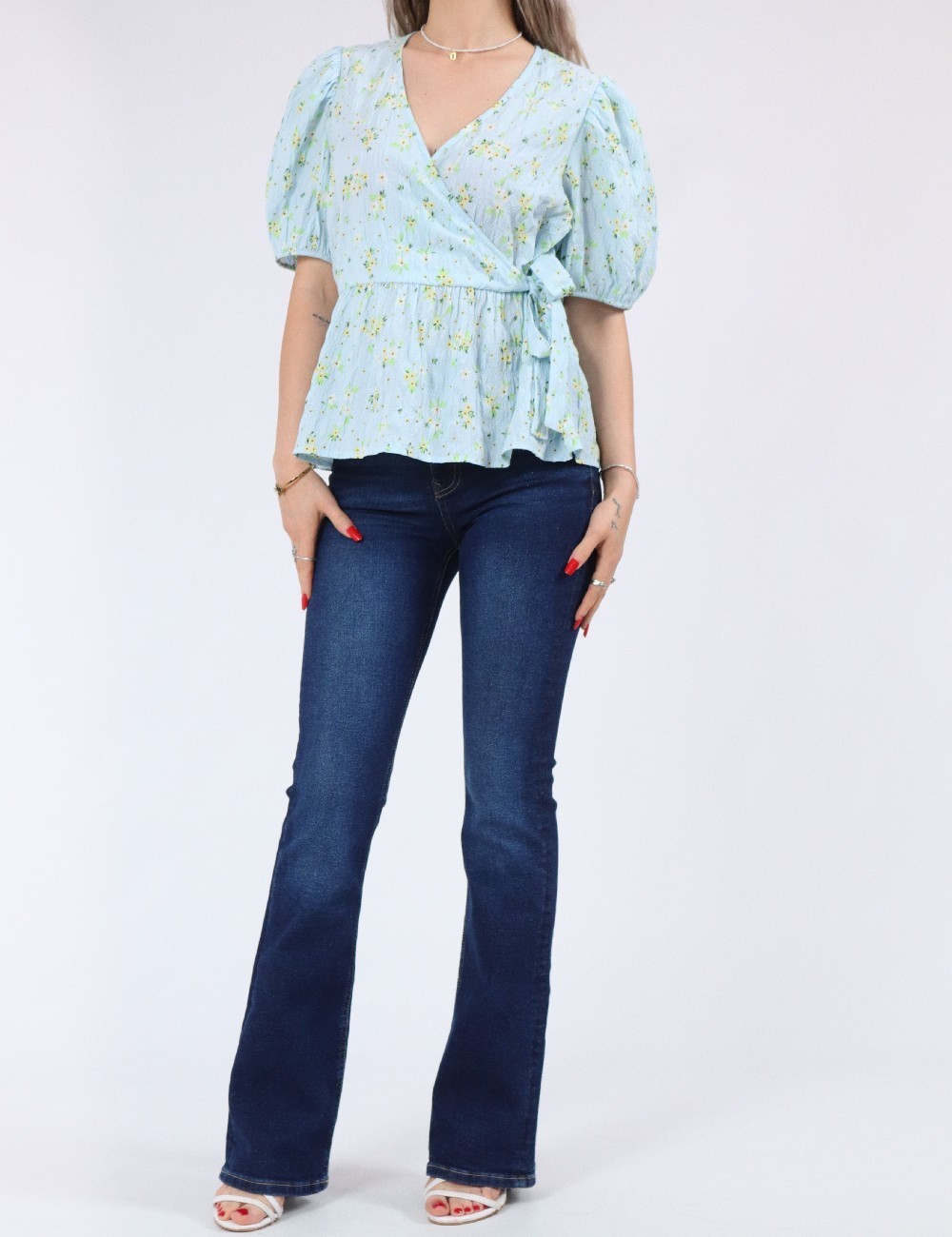 Bluza Pieces, bleu - 1 | YEO