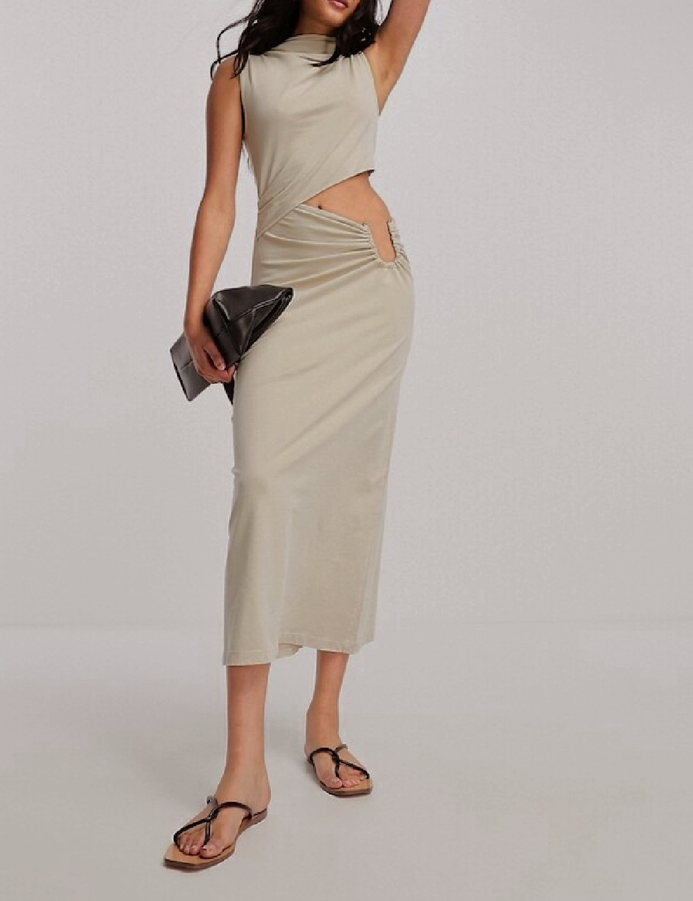 Rochie medie ASOS, bej - 1 | YEO