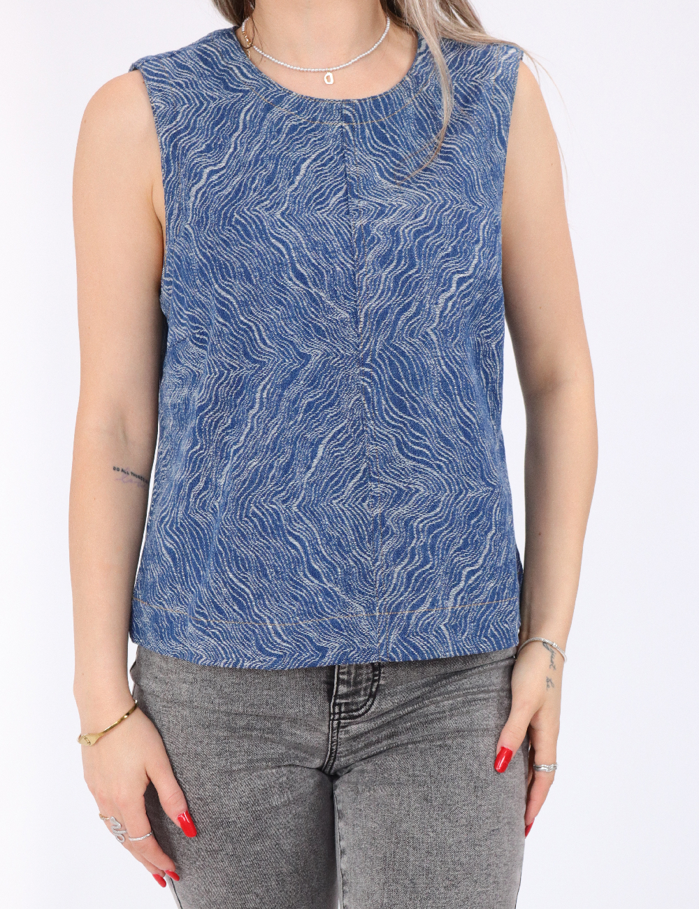 Bluza Pieces, albastru