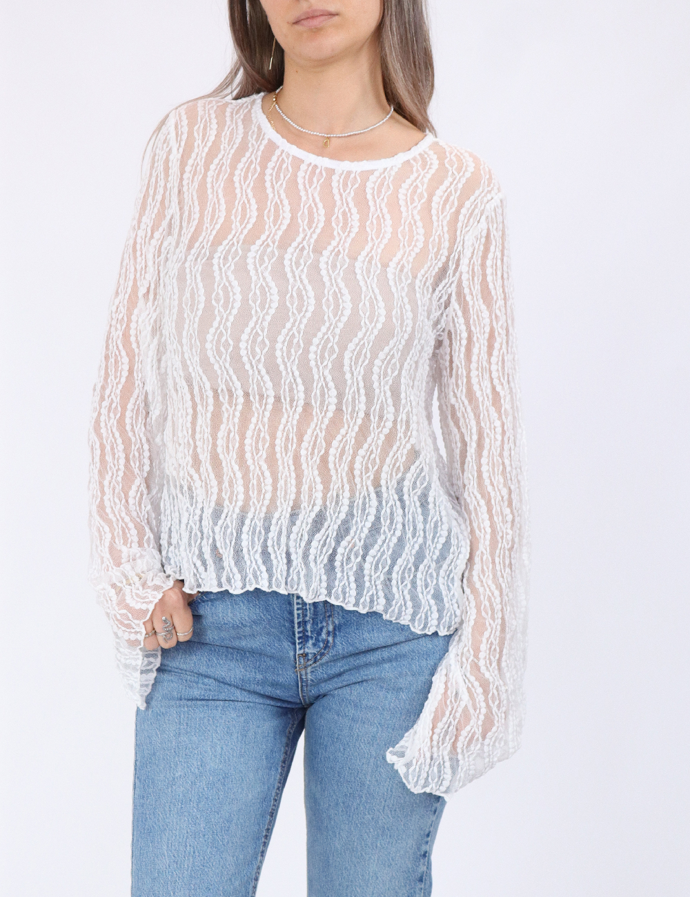 Bluza Pieces, alb