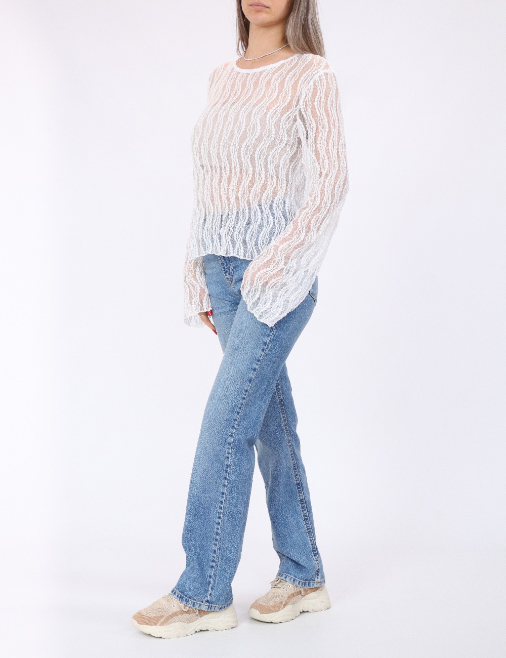 Bluza Pieces, alb - 1 | YEO