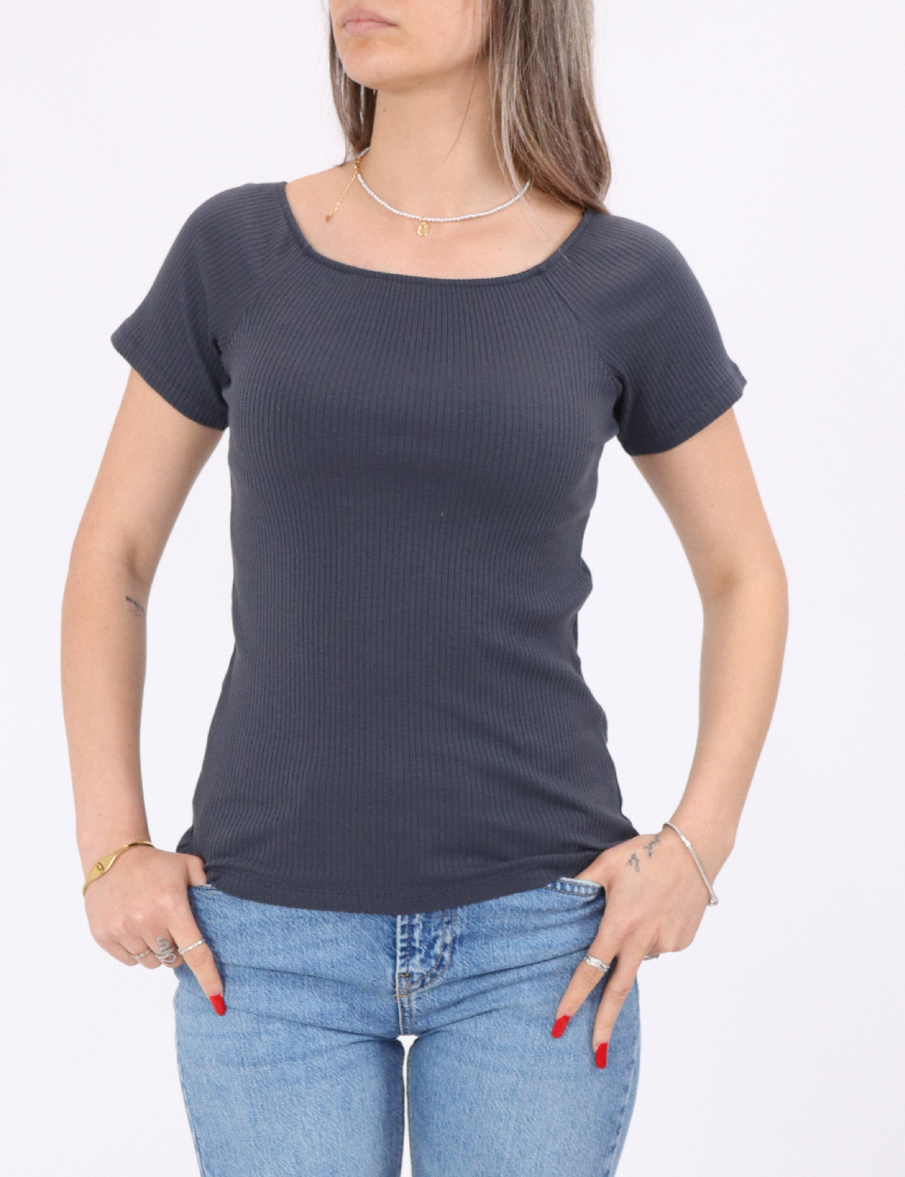 Tricou Pieces, gri