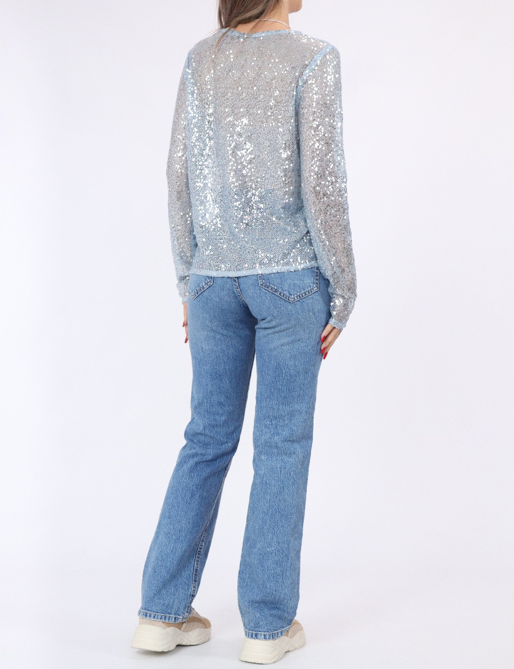Bluza Pieces, albastru - 1 | YEO