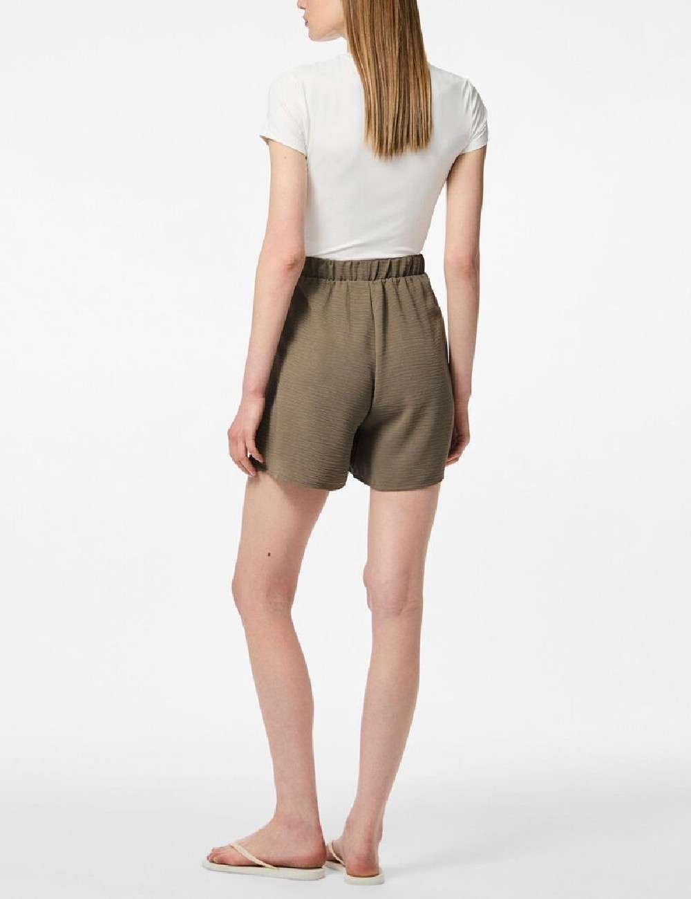 Pantaloni scurti Pieces, kaki - 1 | YEO