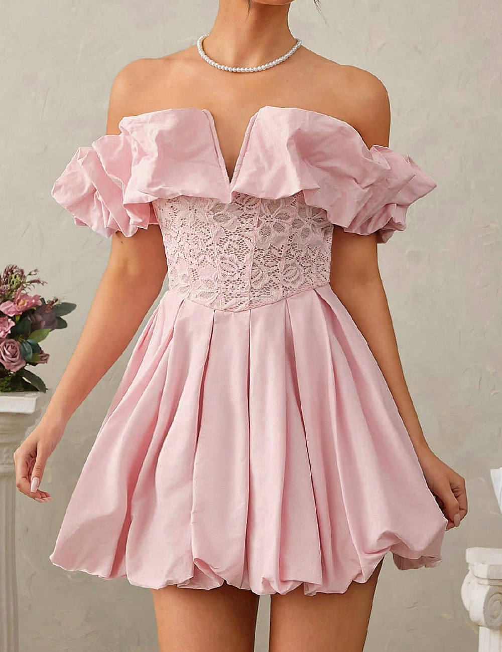 Rochie scurta SHEIN, roz - 1 | YEO