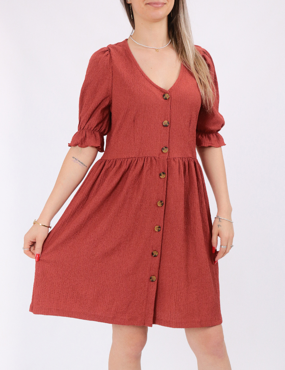 Rochie scurta Vero Moda, caramiziu