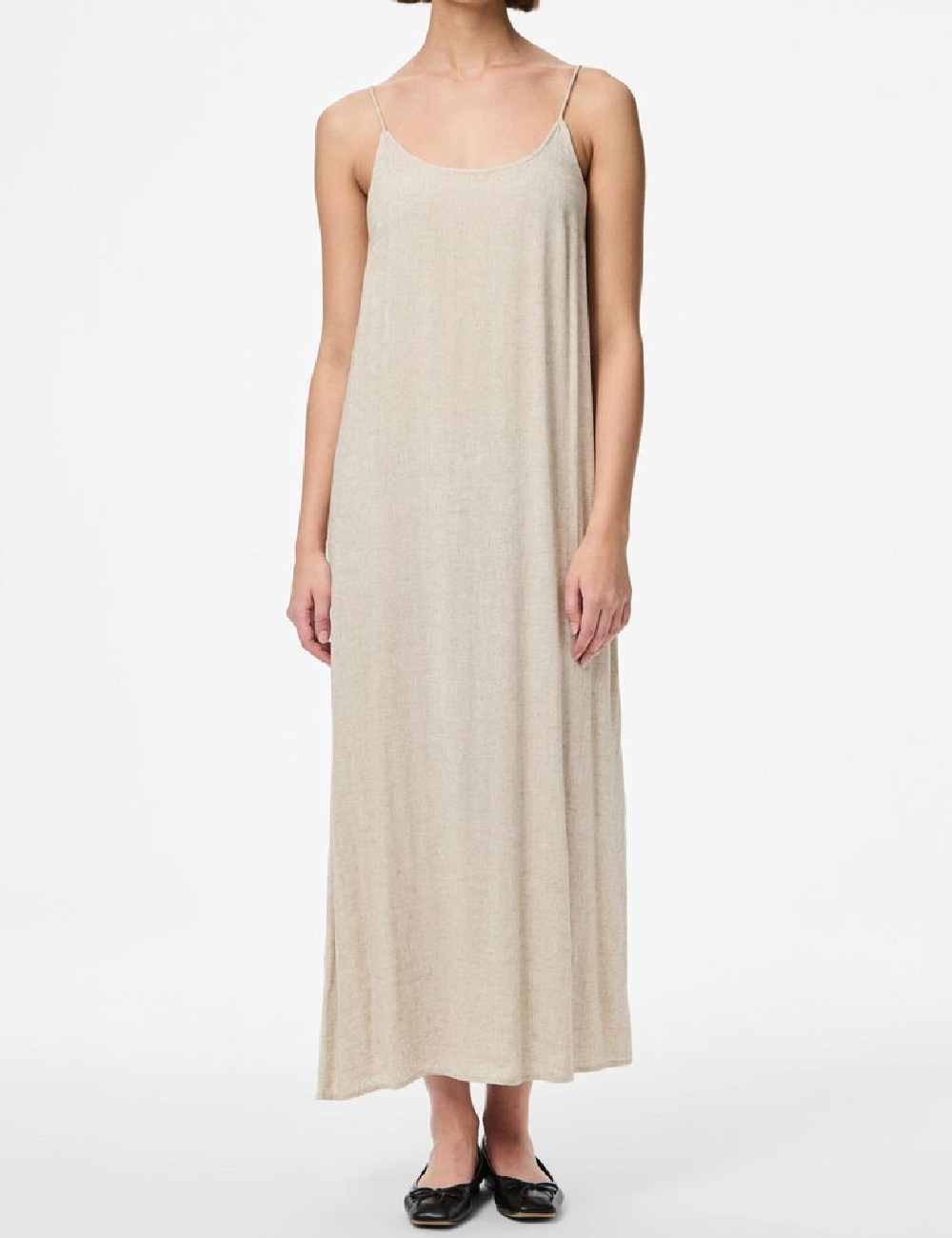 Rochie lunga Pieces, crem