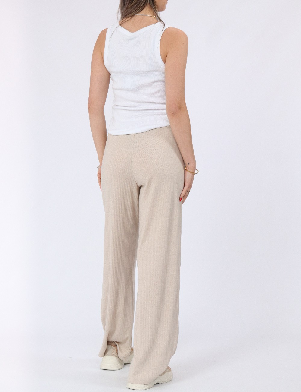 Pantaloni Pieces, crem - 1 | YEO