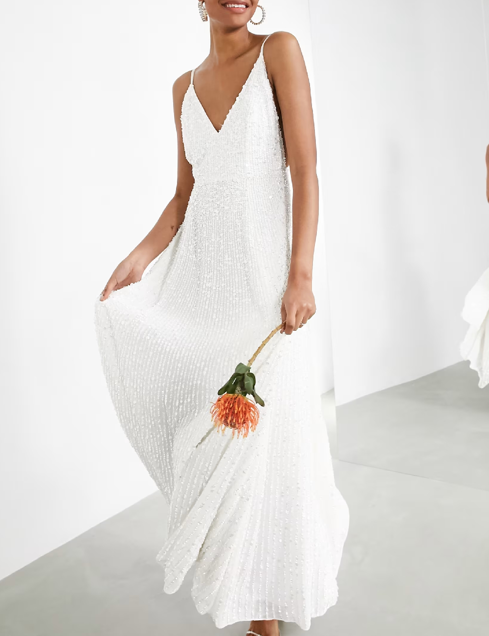Rochie lunga ASOS, alb
