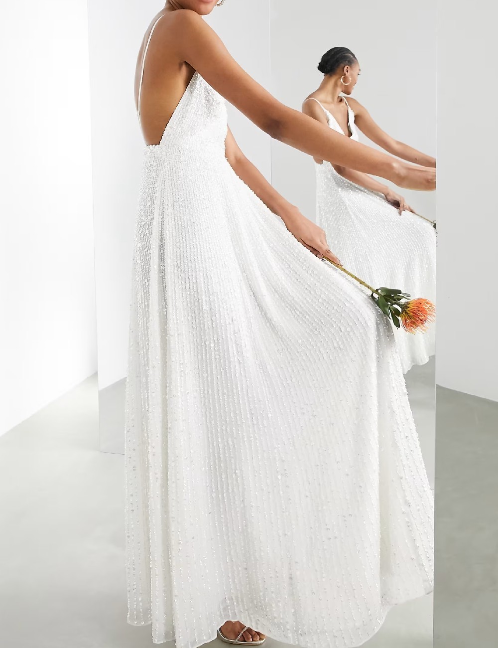Rochie lunga ASOS, alb - 1 | YEO